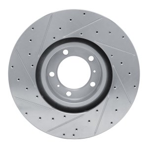 Audi RS e-Tron GT Brake Rotor (1) - Right Front - R1 Concepts - Drilled & Slotted - Silver - `10-`24